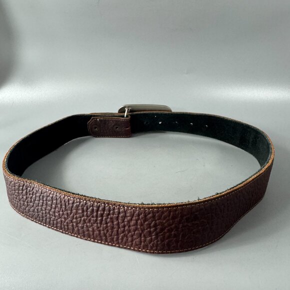 Buckle-Down Buckle Brown Leather Belt - Picture 4 of 13